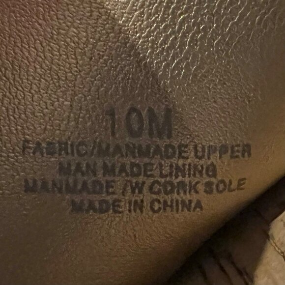 Alex Marie Metallic Gold Cork Heel Toe Peg Sandal Metal Accents 10M - Picture 7 of 9